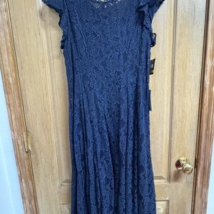 Gabby Skye Navy Lace Dress